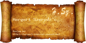 Hergert Szervác névjegykártya